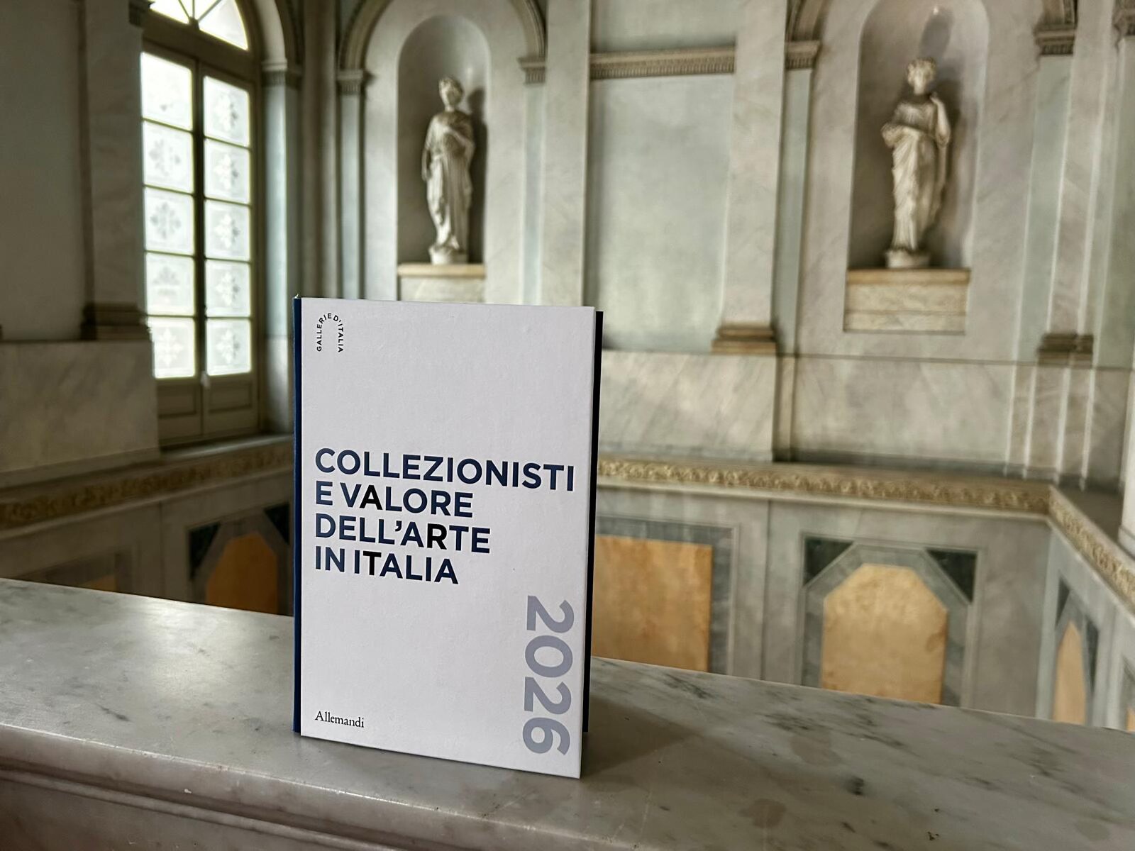 Cover of the report Collezionisti e valore dell'arte in Italia 2026, published by Allemandi