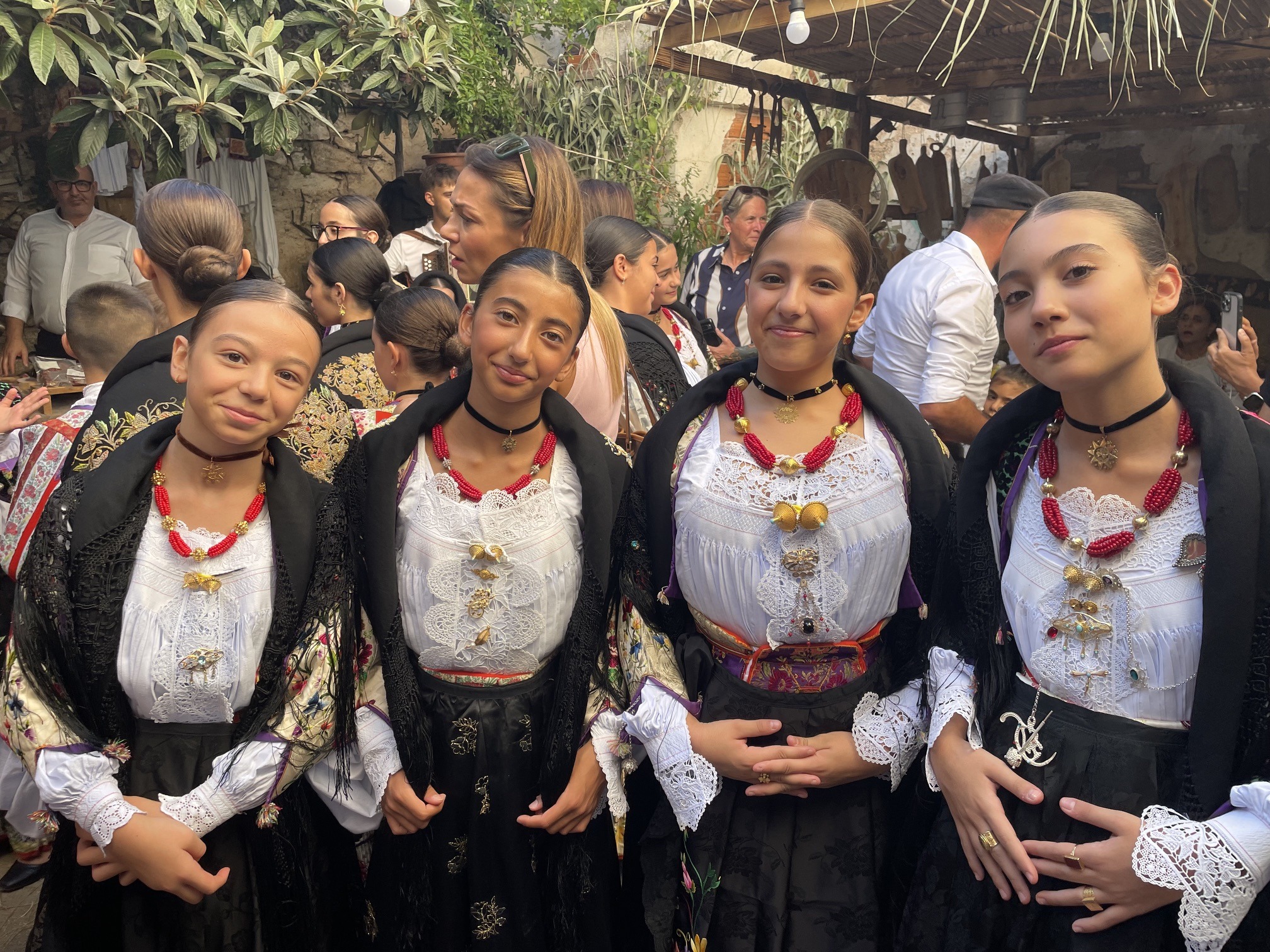 young girls with costumes